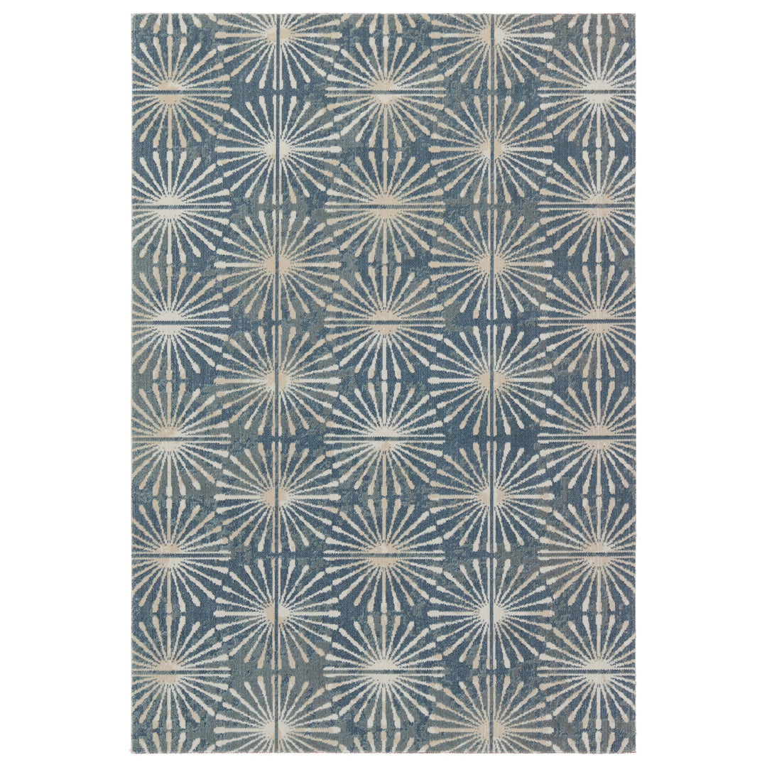 Jaipur Living Calvary Indoor/Outdoor Geometric Blue/Cream Area Rug (7'6"X9'6")