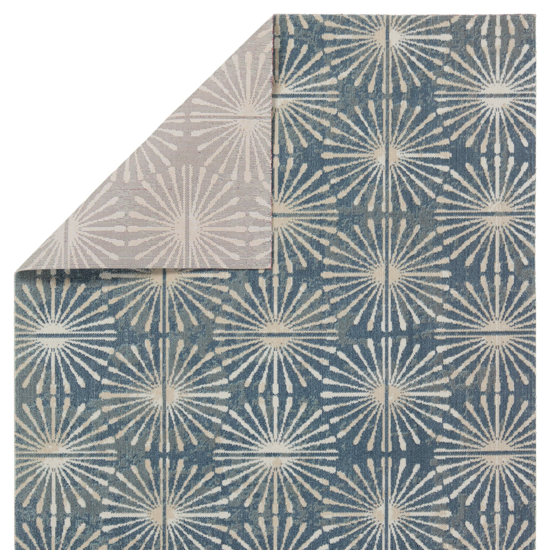 Jaipur Living Calvary Indoor/Outdoor Geometric Blue/Cream Area Rug (7'6"X9'6")