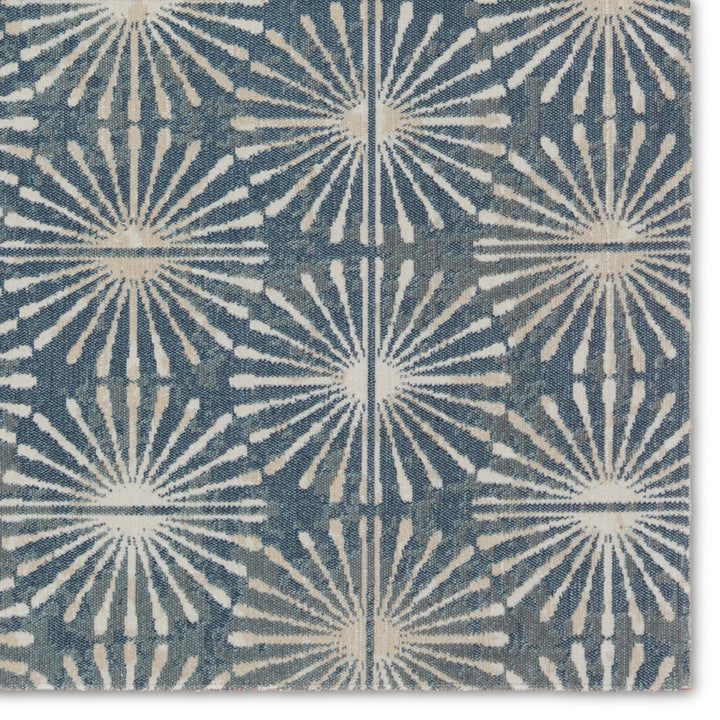 Jaipur Living Calvary Indoor/Outdoor Geometric Blue/Cream Area Rug (7'6"X9'6")