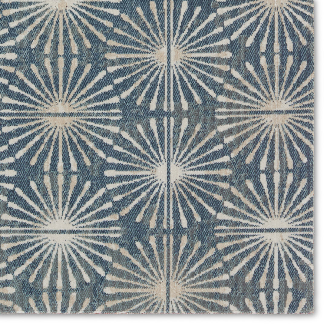 Jaipur Living Calvary Indoor/Outdoor Geometric Blue/Cream Area Rug (5'3"X7'6")