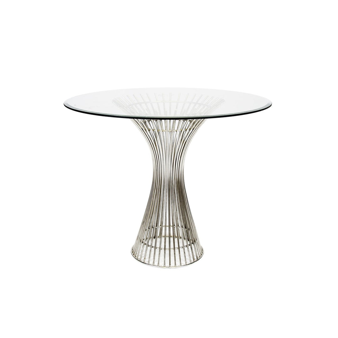 Powell - Polished Stainless Side Dining Table 36" Dia Top