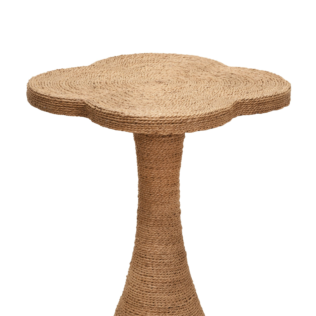 Primrose Clover Top Side Table In Wrapped Rope