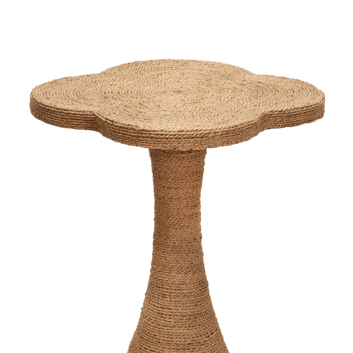 Primrose Clover Top Side Table In Wrapped Rope