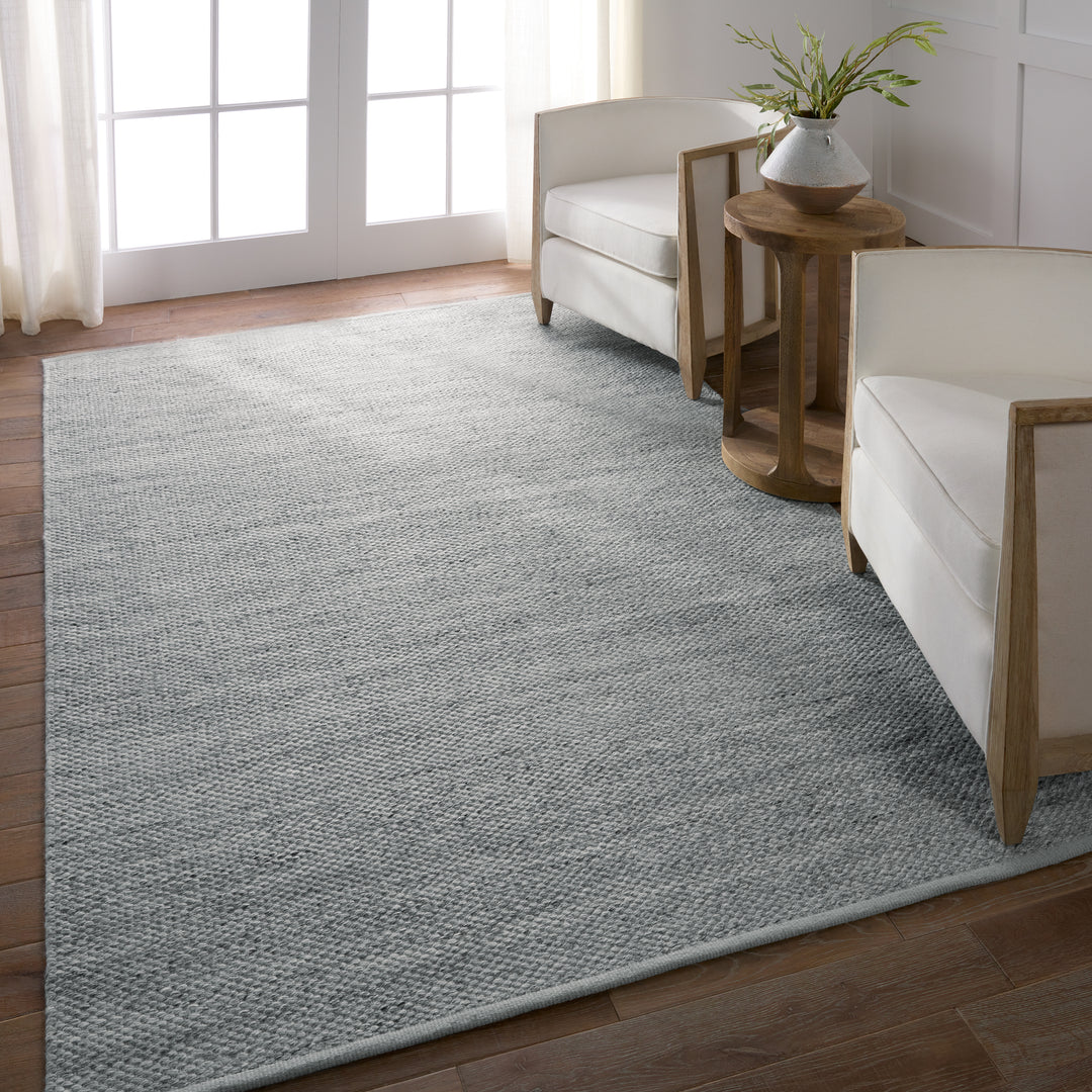 Jaipur Living Lamanda Handmade Indoor/Outdoor Solid Gray/ Light Blue Area Rug (10'X14')