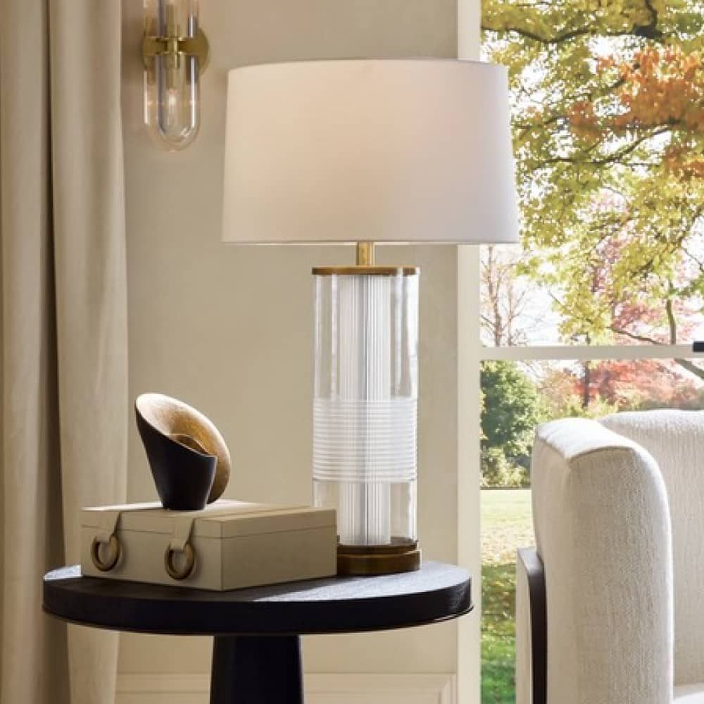 Table Lamps Adelaide Lamp - Clear and Brass