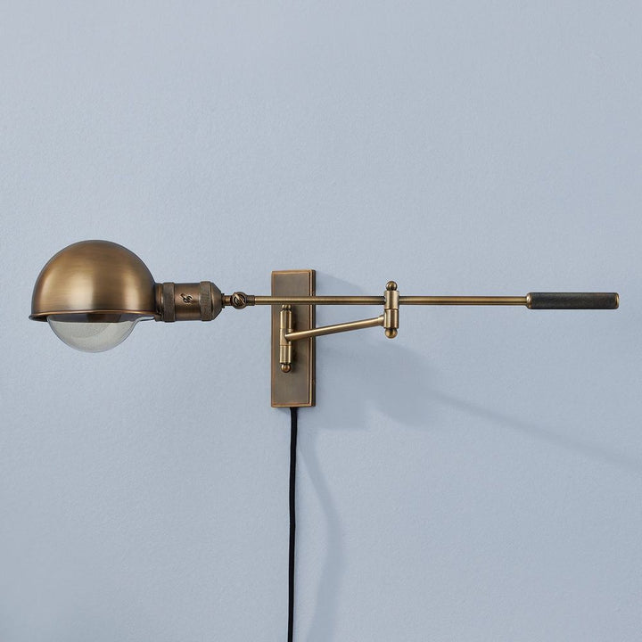 Wall Lighting Cannon Plug-In Sconce - Patina Brass