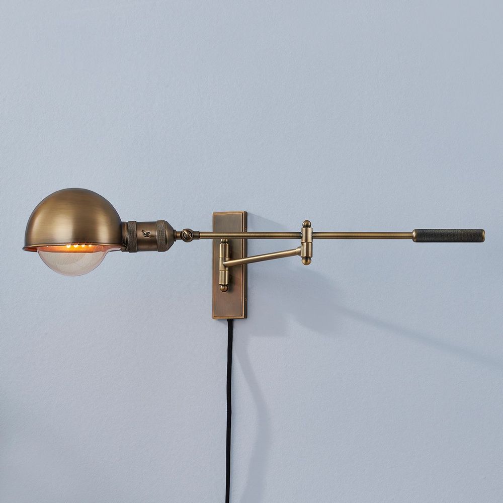 Cannon Plug-In Sconce - Patina Brass