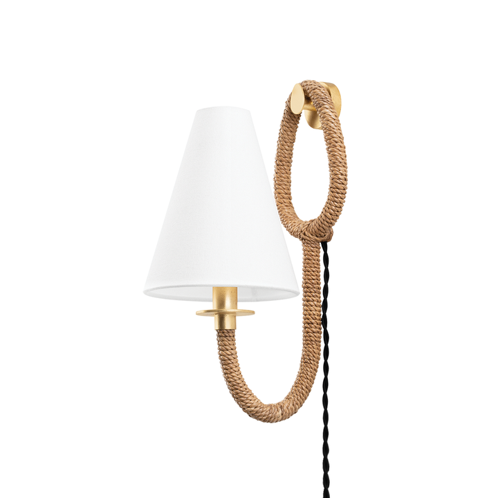 Wall Lighting Deaver Plug-In Sconce - Vintage Gold Leaf