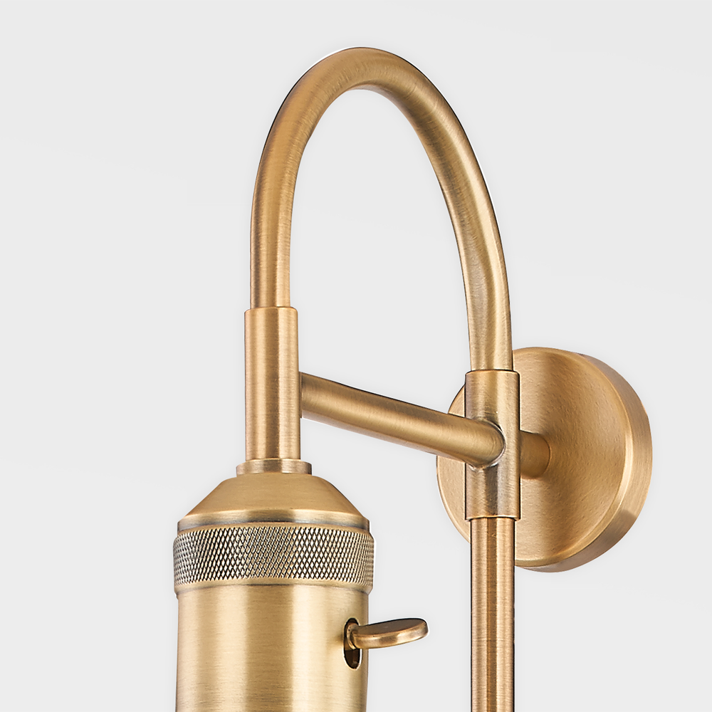 Wall Lighting Dean Plug-In Sconce - Patina Brass