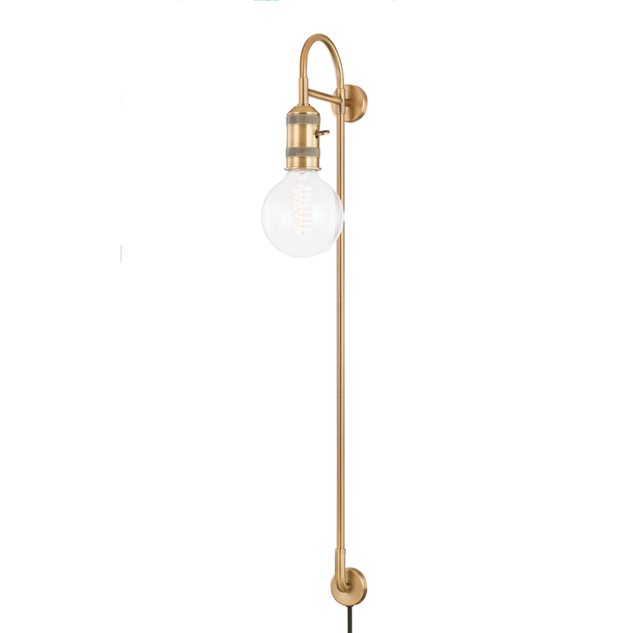Wall Lighting Dean Plug-In Sconce - Patina Brass