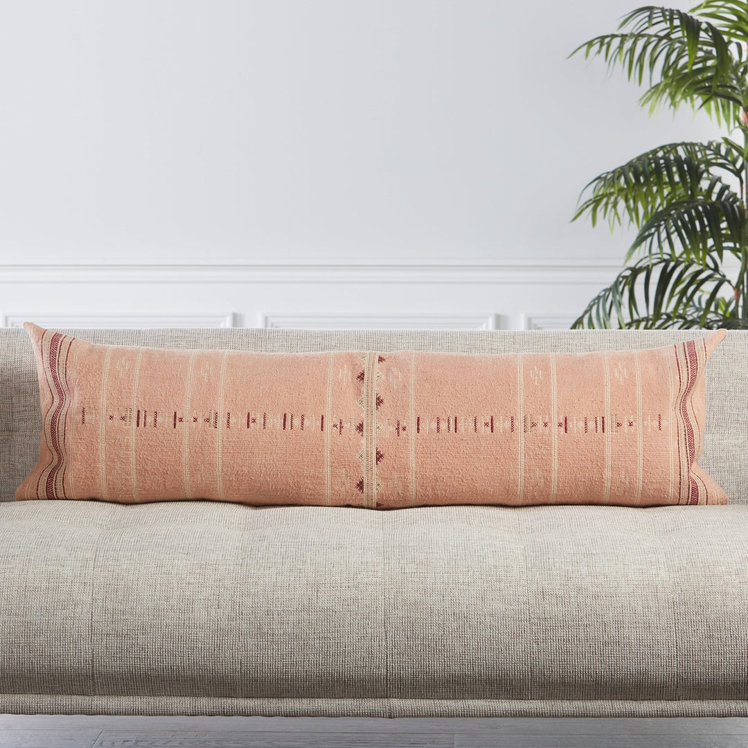 Jaipur Living Amezri Tribal Blush/ Cream Pillow Cover (13"X48" Lumbar)