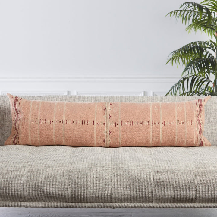 Jaipur Living Amezri Tribal Blush/ Cream Pillow Cover (13"X48" Lumbar)