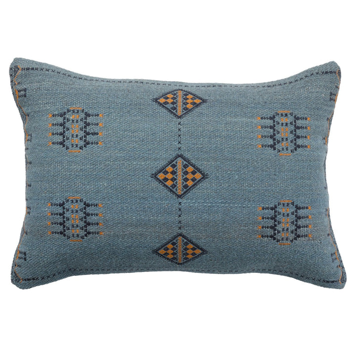 Jaipur Living Tanant Tribal Dark Blue/ Gold Down Pillow (16"X24" Lumbar)