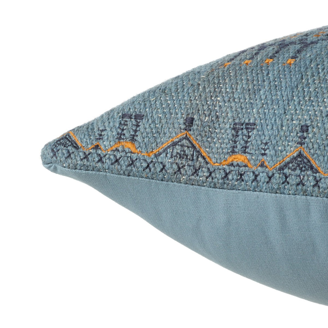 Jaipur Living Tanant Tribal Dark Blue/ Gold Down Pillow (16"X24" Lumbar)