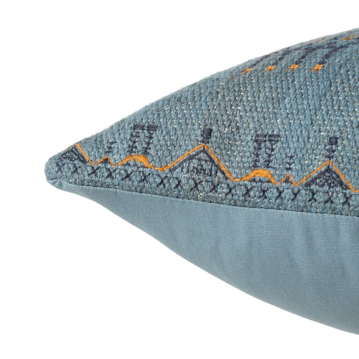 Jaipur Living Tanant Tribal Dark Blue/ Gold Down Pillow (16"X24" Lumbar)