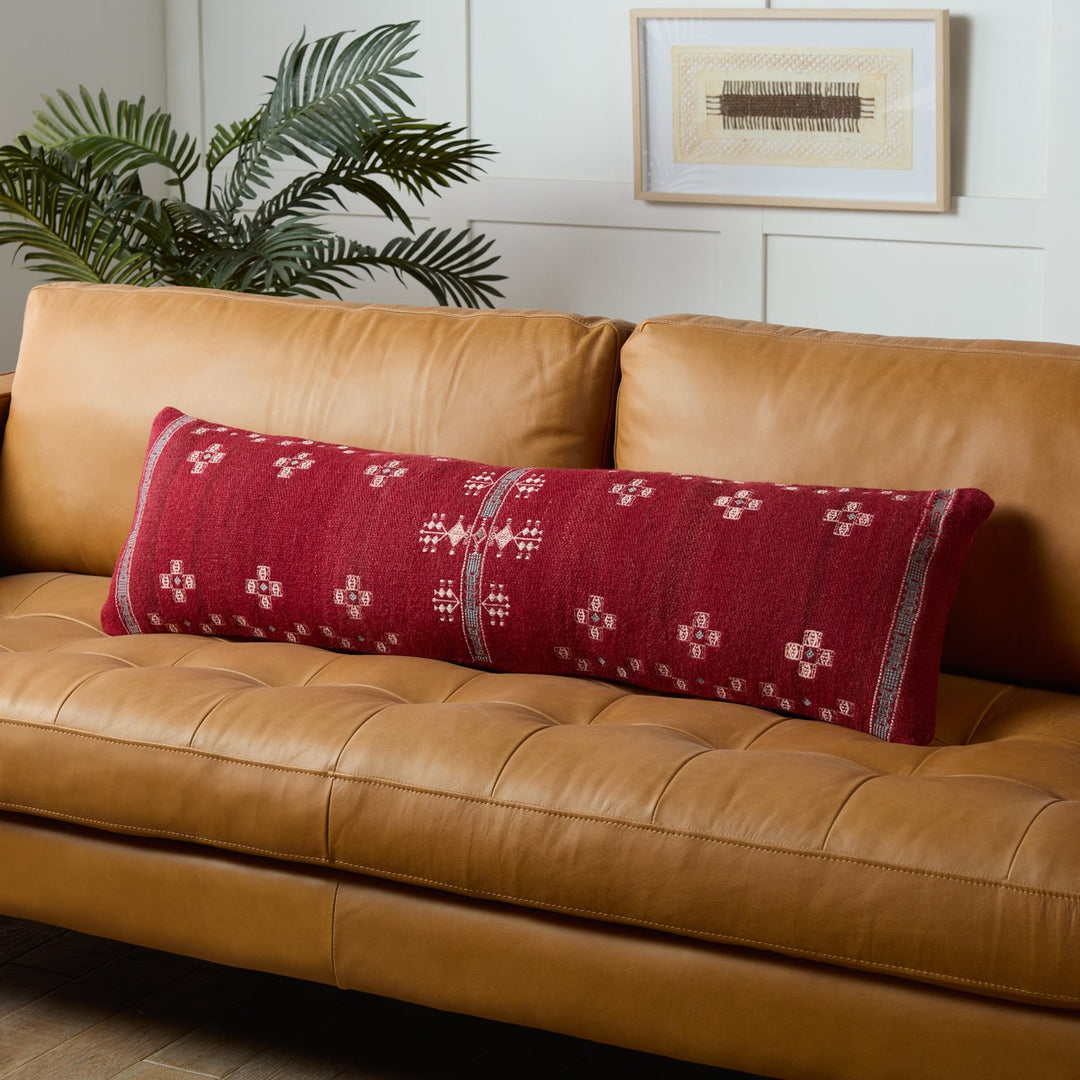 Jaipur Living Katara Tribal Red/ Gray Pillow Cover (13"X48" Lumbar)