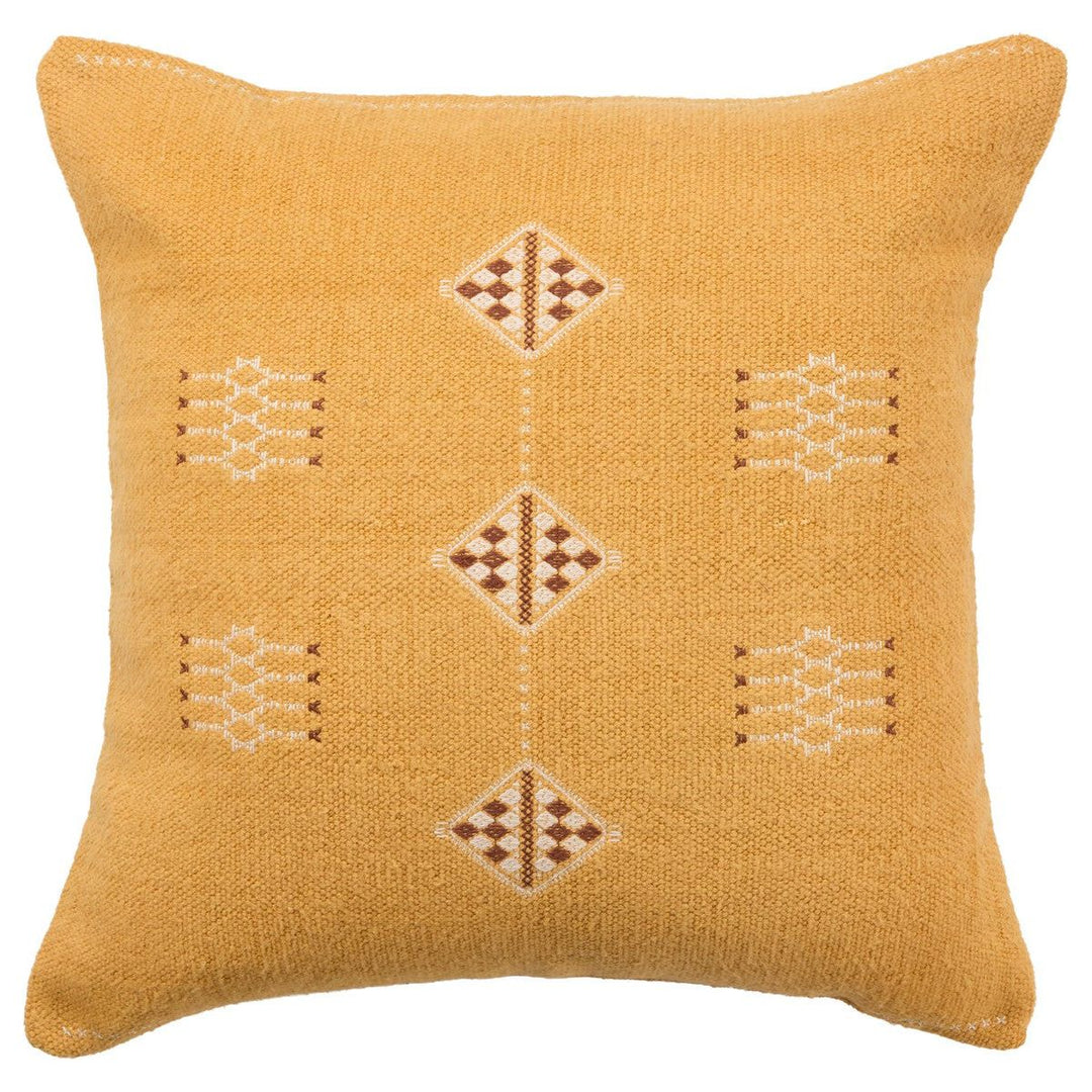 Jaipur Living Nufisa Tribal Yellow/ White Poly Fill Pillow (22" Square)