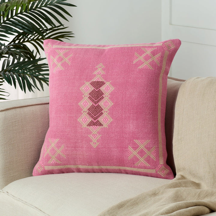 Jaipur Living Shazi Tribal Pink/ Tan Down Pillow (24" Square)