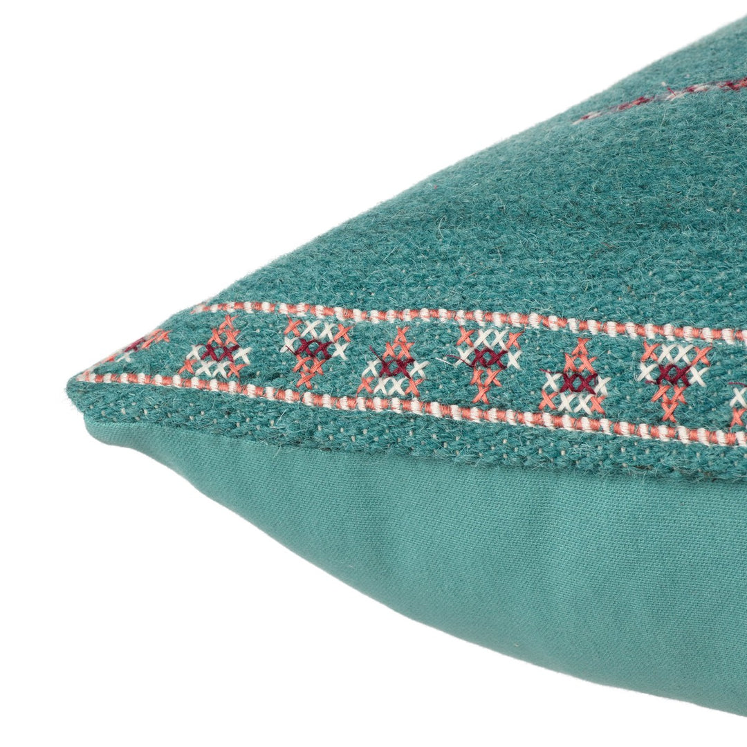 Jaipur Living Zaida Tribal Teal/ Terracotta Pillow Cover (24" Square)