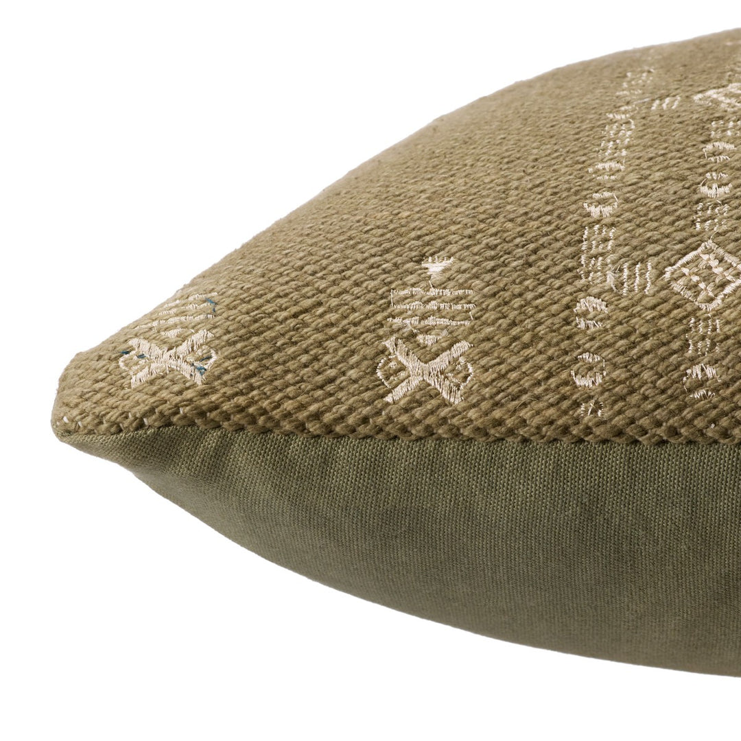 Jaipur Living Tarik Medallion Olive Green/ Cream Poly Fill Pillow (13"X40" Lumbar)