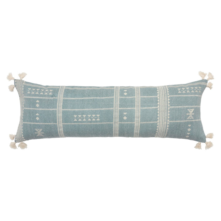 Jaipur Living Layal Tribal Sky Blue/ Cream Down Pillow (13"X40" Lumbar)