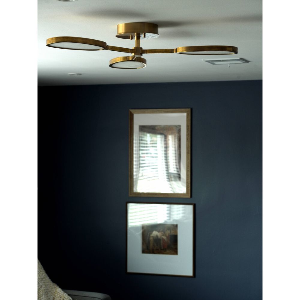 Flush Mounts Patras Chandelier - Vintage Brass 3 Lights