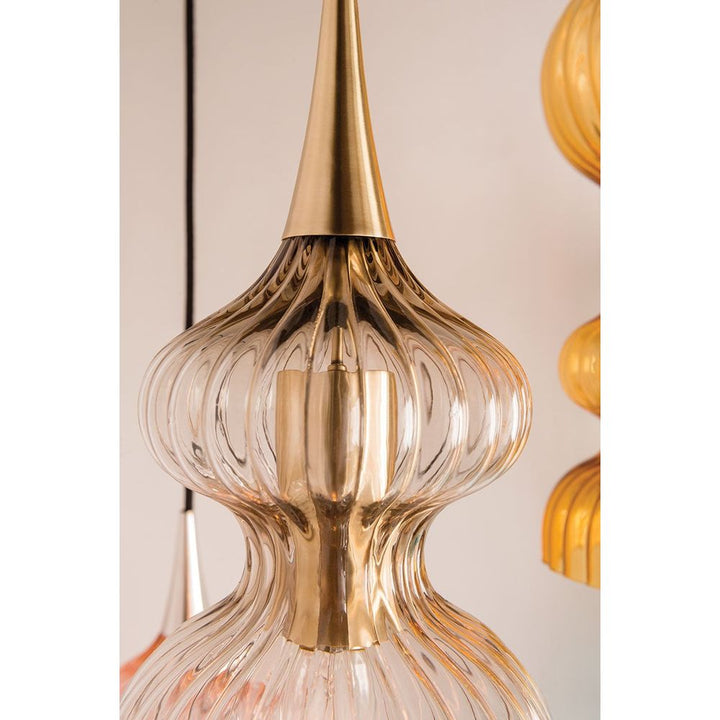 Pendants Pomfret 1 Light Pendant With Bronze Glass Aged Brass