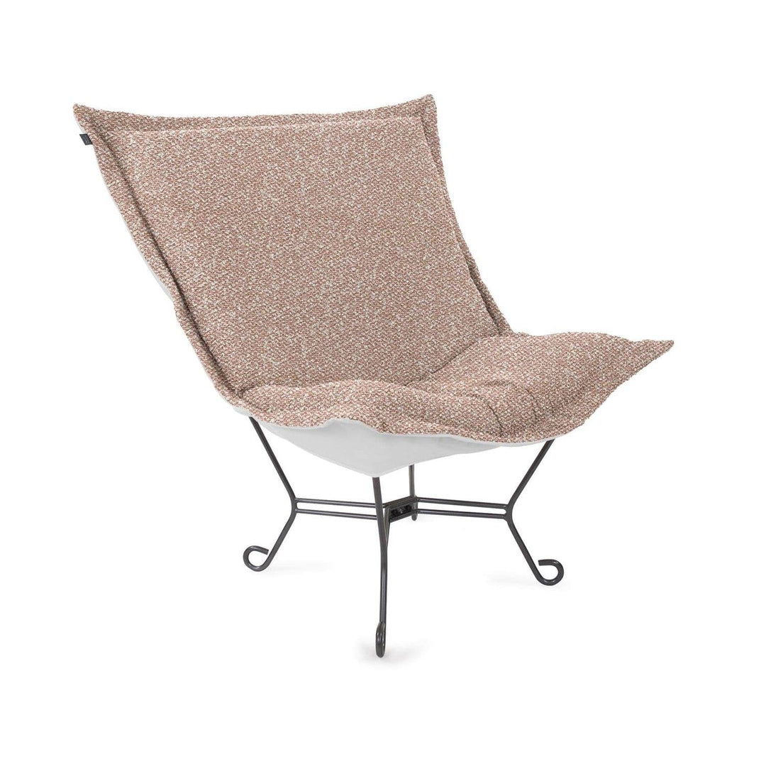 Patio Scroll Puff Chair Titanium, Alicante Blush-The Howard Elliott Collection-HOWARD-Q500-1335-Lounge ChairsBlush-1-France and Son