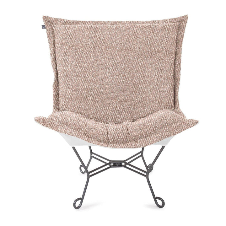 Patio Scroll Puff Chair Titanium, Alicante Blush-The Howard Elliott Collection-HOWARD-Q500-1335-Lounge ChairsBlush-2-France and Son