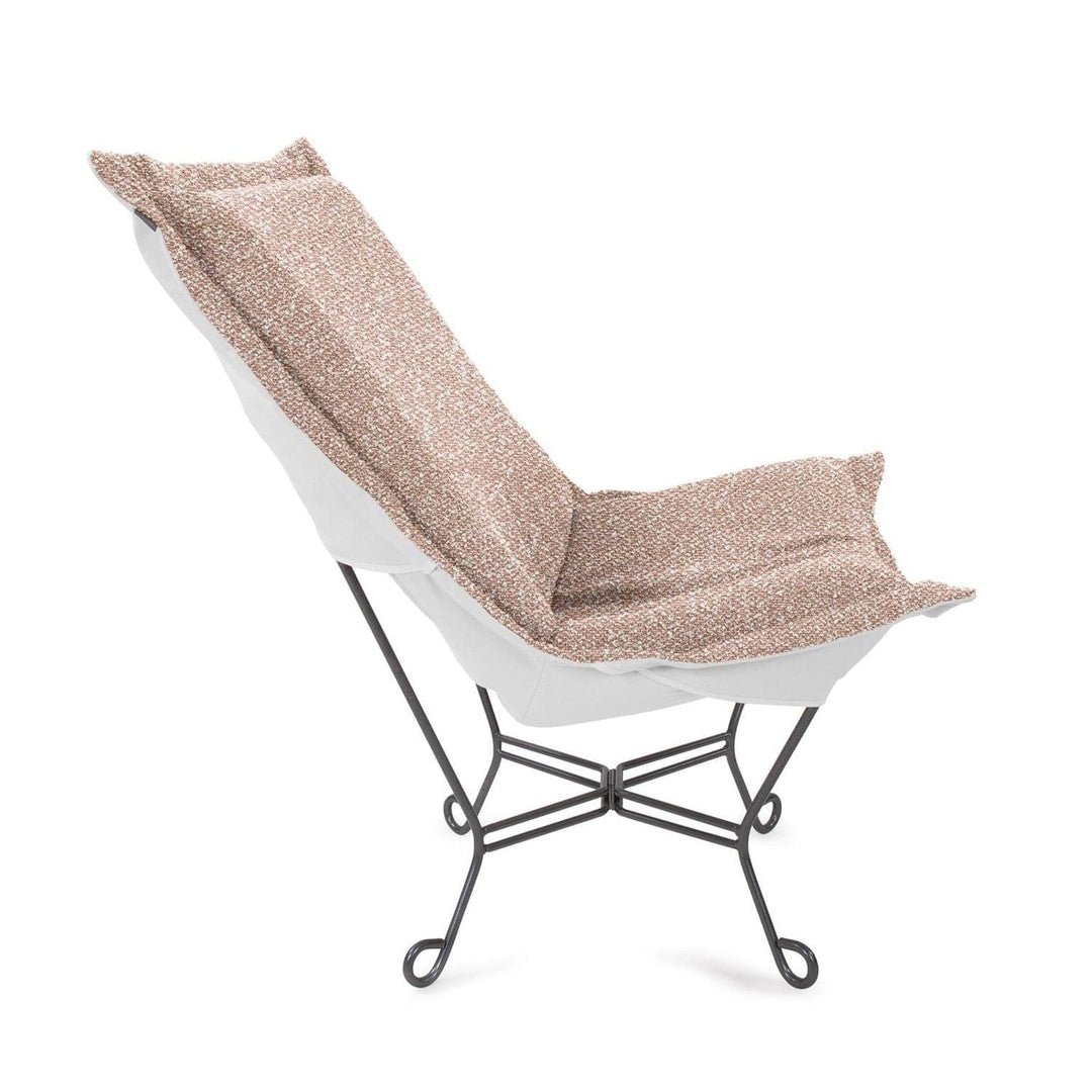 Patio Scroll Puff Chair Titanium, Alicante Blush-The Howard Elliott Collection-HOWARD-Q500-1335-Lounge ChairsBlush-3-France and Son