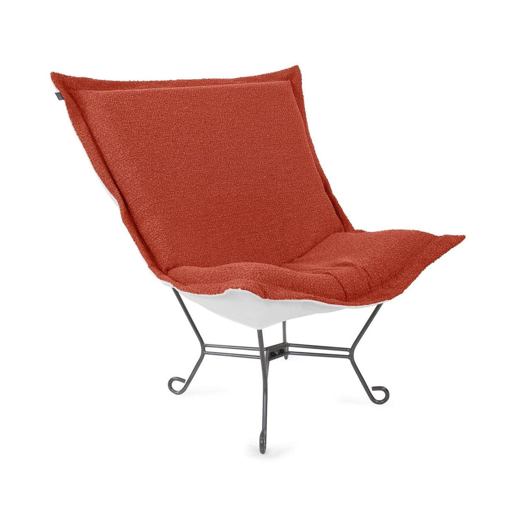 Patio Scroll Puff Chair Titanium, Alicante Blush-The Howard Elliott Collection-HOWARD-Q500-1338-Lounge ChairsCoral-9-France and Son