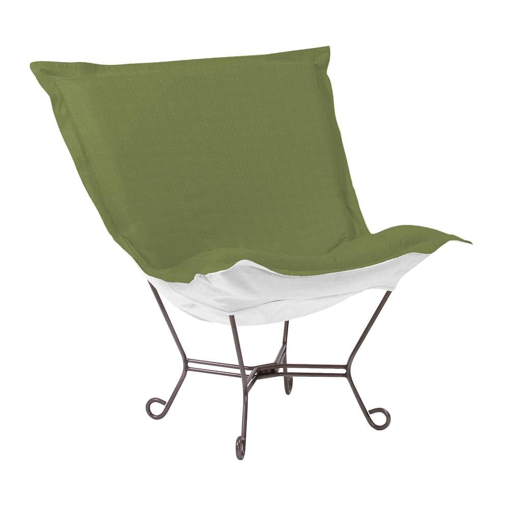 Scroll Puff Chair Seascape Titanium Frame-The Howard Elliott Collection-HOWARD-Q500-299-Outdoor Lounge ChairsMoss-4-France and Son