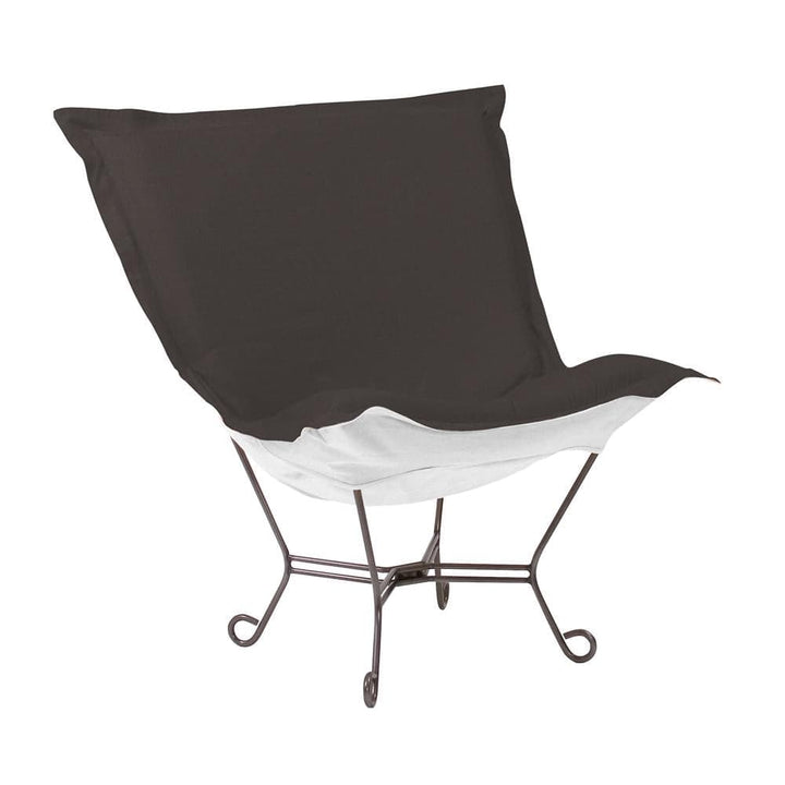 Scroll Puff Chair Seascape Titanium Frame-The Howard Elliott Collection-HOWARD-Q500-460-Outdoor Lounge ChairsCharcoal-5-France and Son