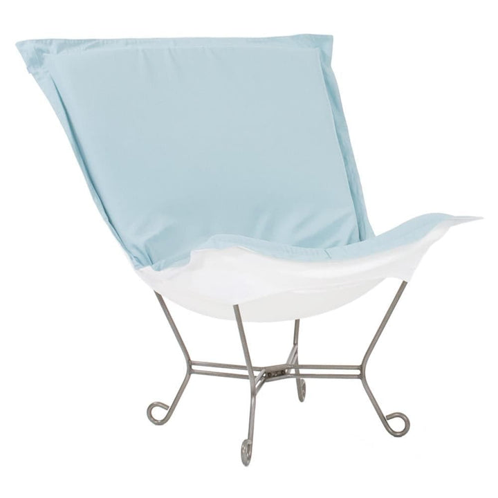 Scroll Puff Chair Seascape Titanium Frame-The Howard Elliott Collection-HOWARD-Q500-461-Outdoor Lounge ChairsBreeze-6-France and Son