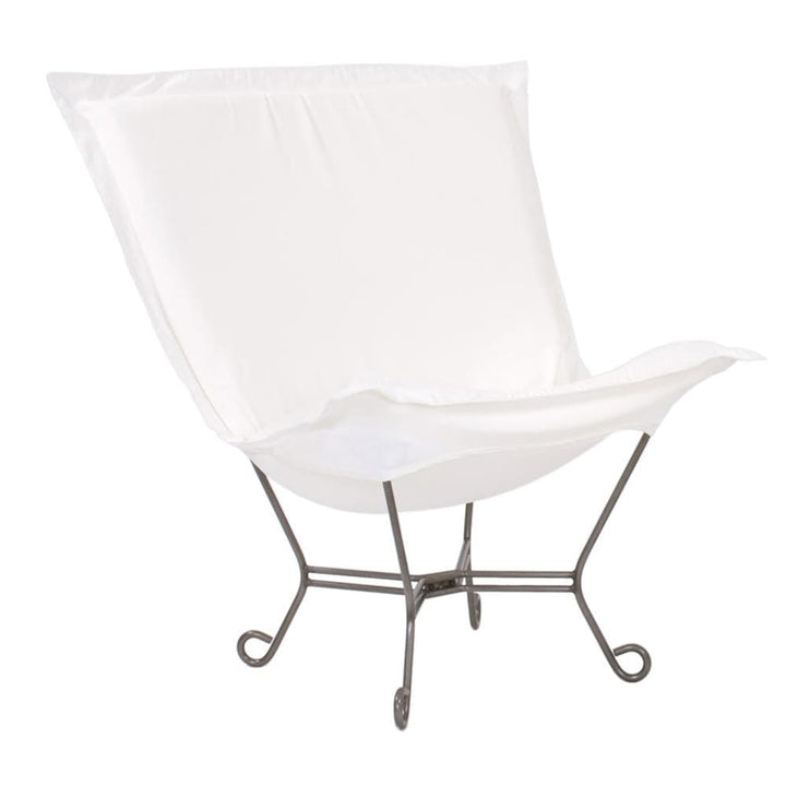 Scroll Puff Chair Seascape Titanium Frame-The Howard Elliott Collection-HOWARD-Q500-467-Outdoor Lounge ChairsNatural-9-France and Son