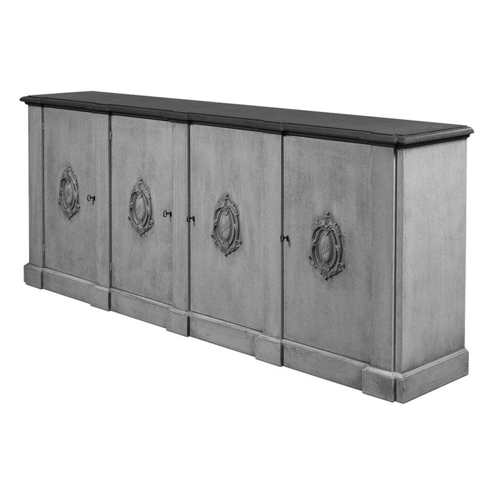 Crested Wall Cabinet-SARREID-SARREID-R110-Sideboards & CredenzasUnfinished-4-France and Son