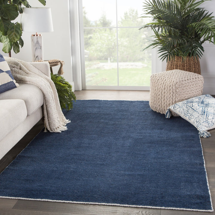 Jaipur Living Limon Indoor/ Outdoor Solid Blue/ White Area Rug (7'10"X10'10")