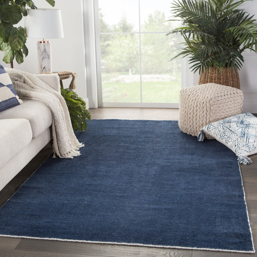 Jaipur Living Limon Indoor/ Outdoor Solid Blue/ White Area Rug (5'X8')