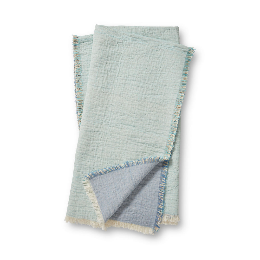 Magnolia Home by Joanna Gaines x Loloi TMH0003 Aqua / Blue 4'-2" x 5' Throw