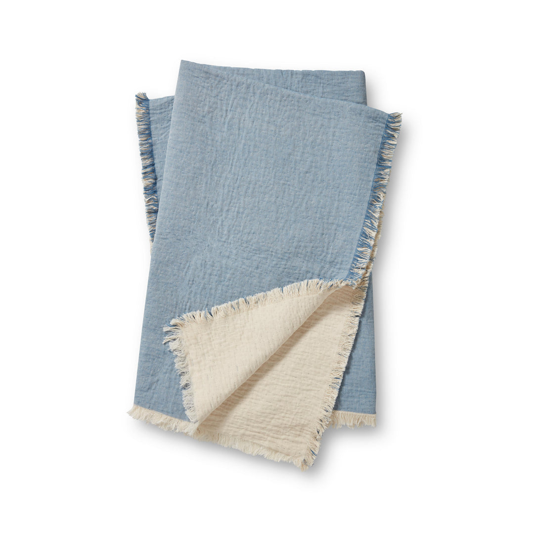 Magnolia Home by Joanna Gaines x Loloi TMH0003 Blue / Natural 4'-2" x 5' Throw