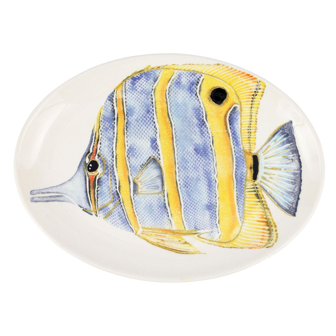 Reef Butterfly Fish Oval Platter - Default Title