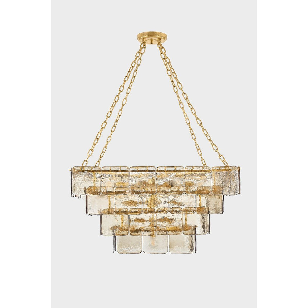 Regal Chandelier - Vintage Gold Leaf 17 Lights