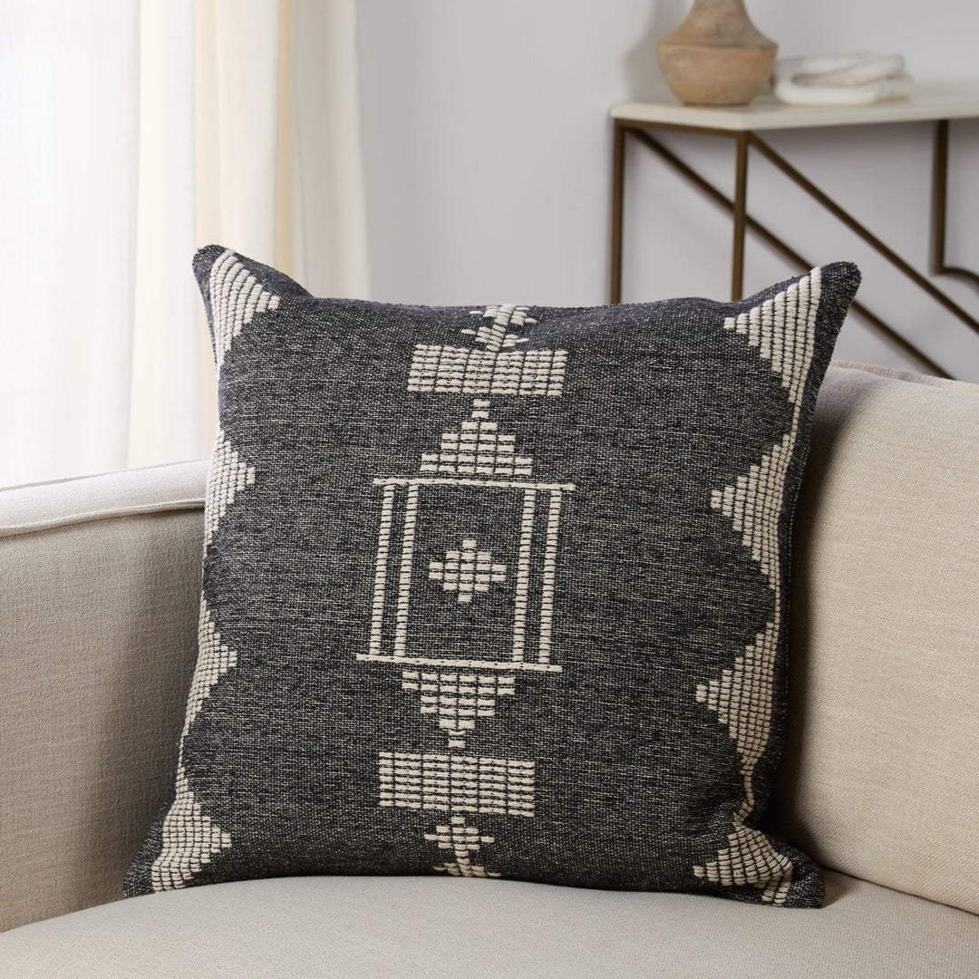 Jaipur Living Anouk Tribal Black/ Cream Down Pillow (22" Square)