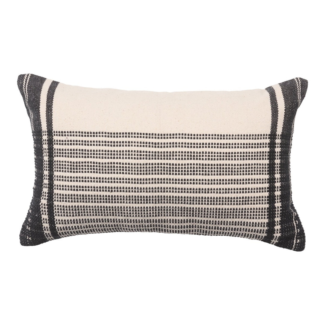 Jaipur Living Zita Striped Cream/ Black Poly Fill Pillow (13"X21" Lumbar)