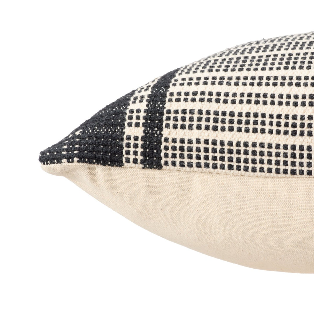 Jaipur Living Zita Striped Cream/ Black Down Pillow (13"X21" Lumbar)