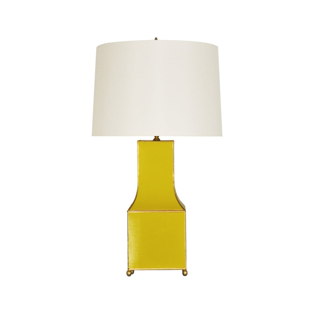 Renata - Handpainted Pagoda Table Lamp In Yellow With Gold Trim