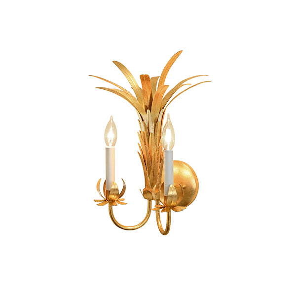 Reseda Palm Two Arm Tole Wall Sconce