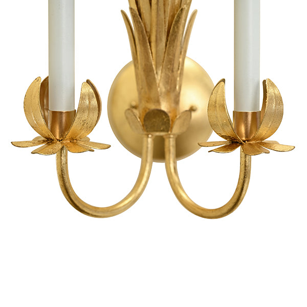 Reseda Palm Two Arm Tole Wall Sconce