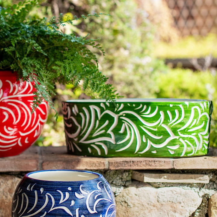 Rustic Garden Scroll Oval Planter