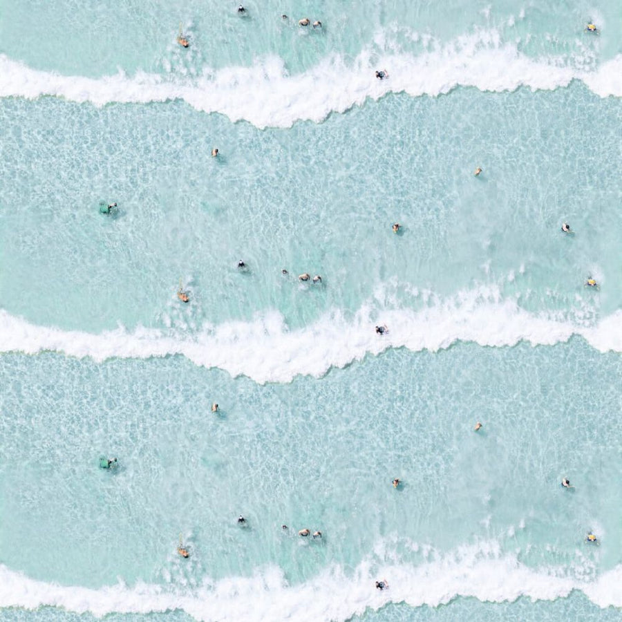 Alternate view of Ocean Swimmers Wallpaper, featuring matte finish, paper, and 24-inch vertical repeat.